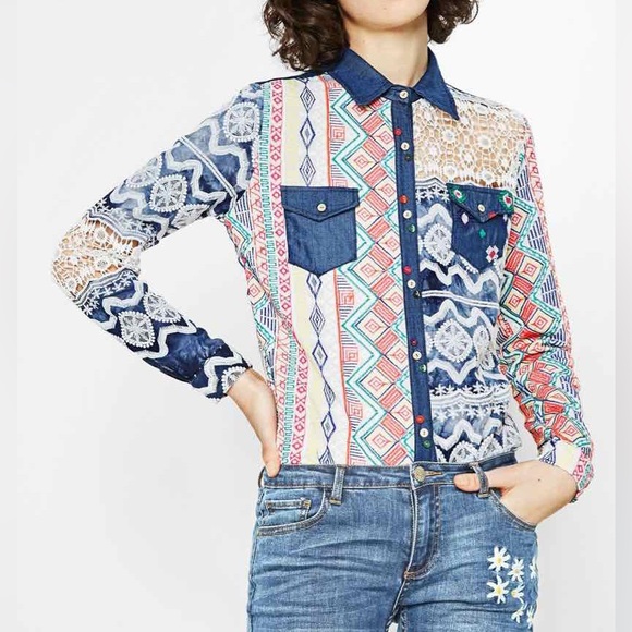 Desigual Button Down Shirt! New with tags! Size small! - Picture 1 of 14